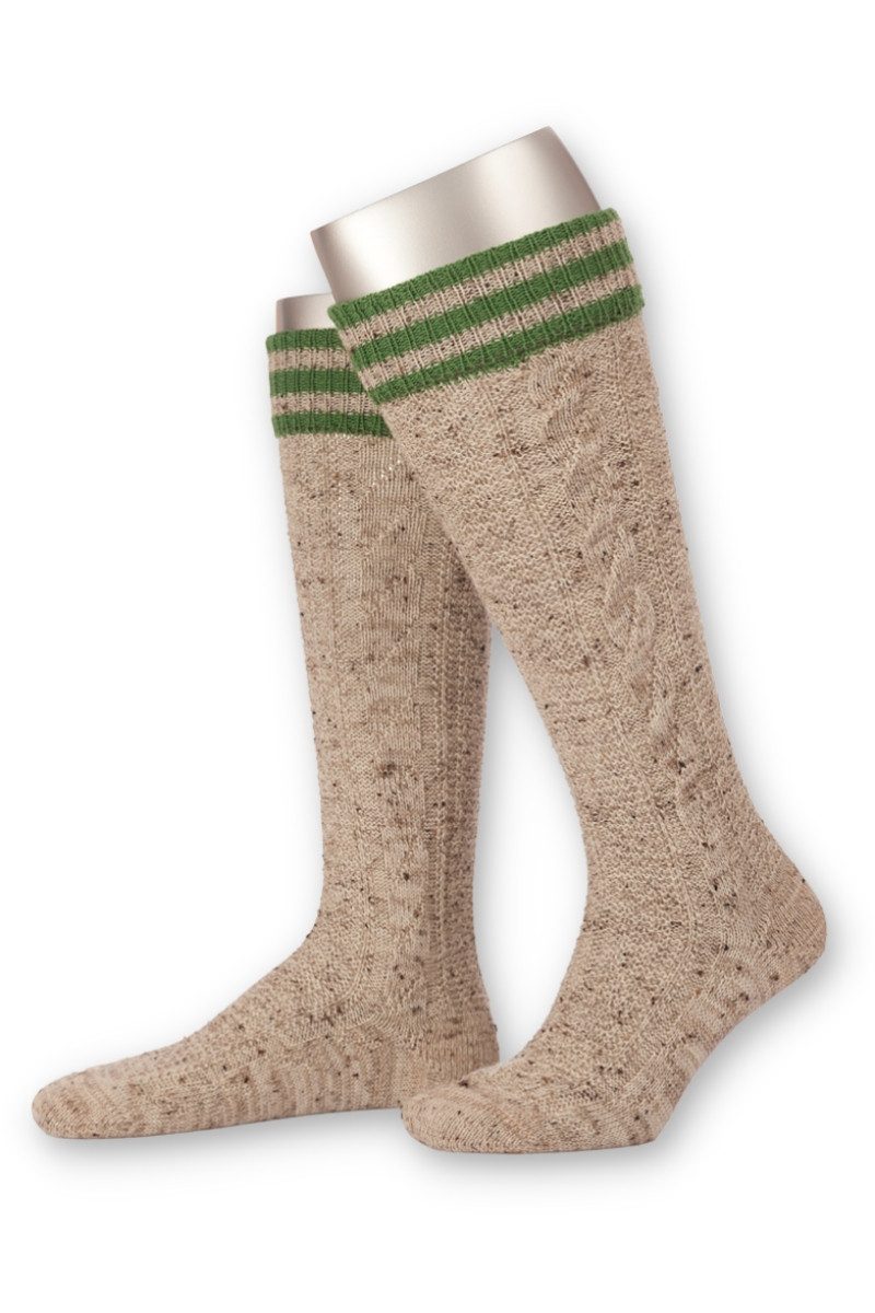 Lusana Trachtensocken Kniestrümpfe Herren - L8995RT - apfelgrün, bordeaux