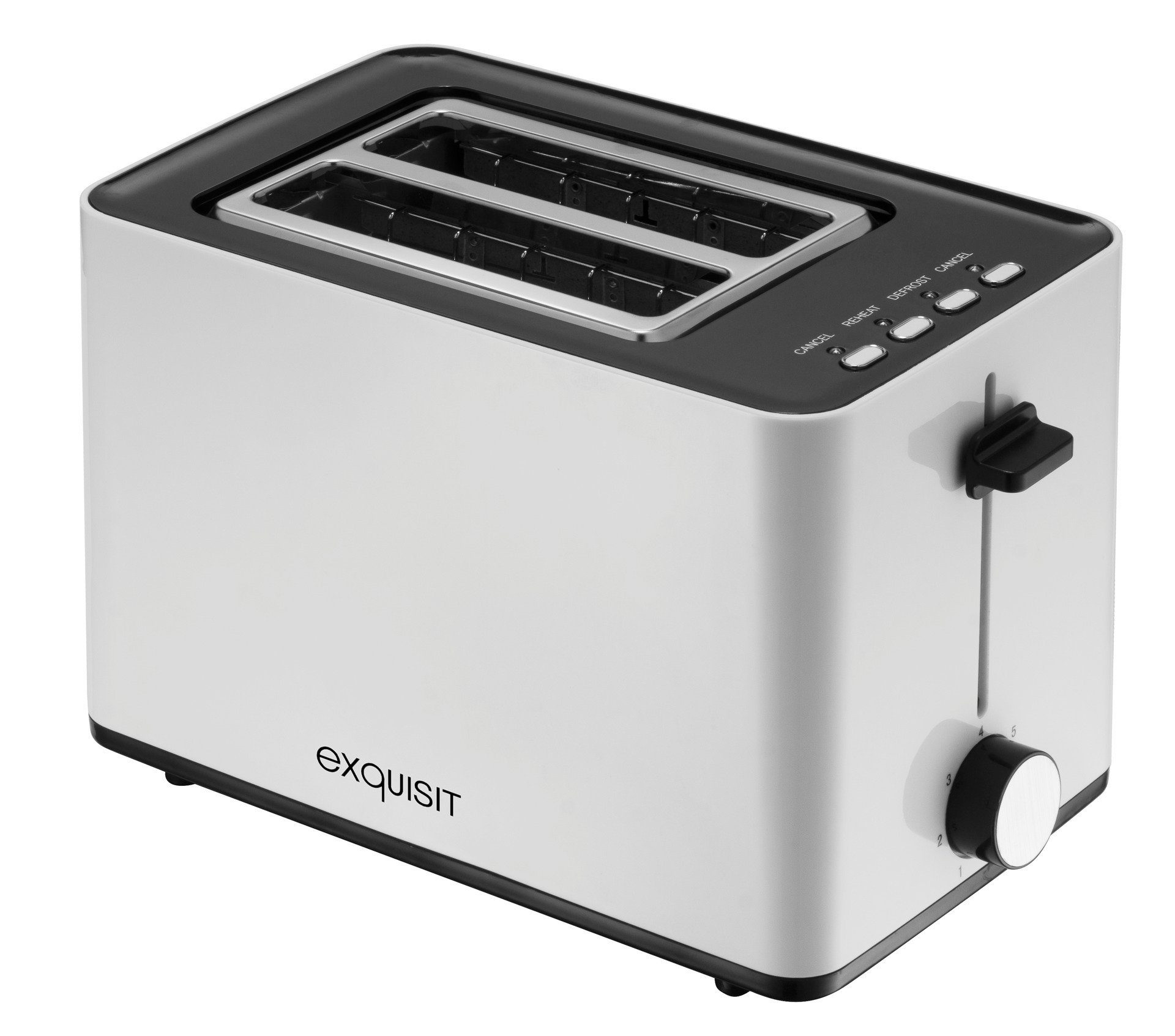 exquisit Toaster TA 6102, 2 kurze Schlitze, 850 W, 6 Bräunungsstufen, automatische Brotzentrierung