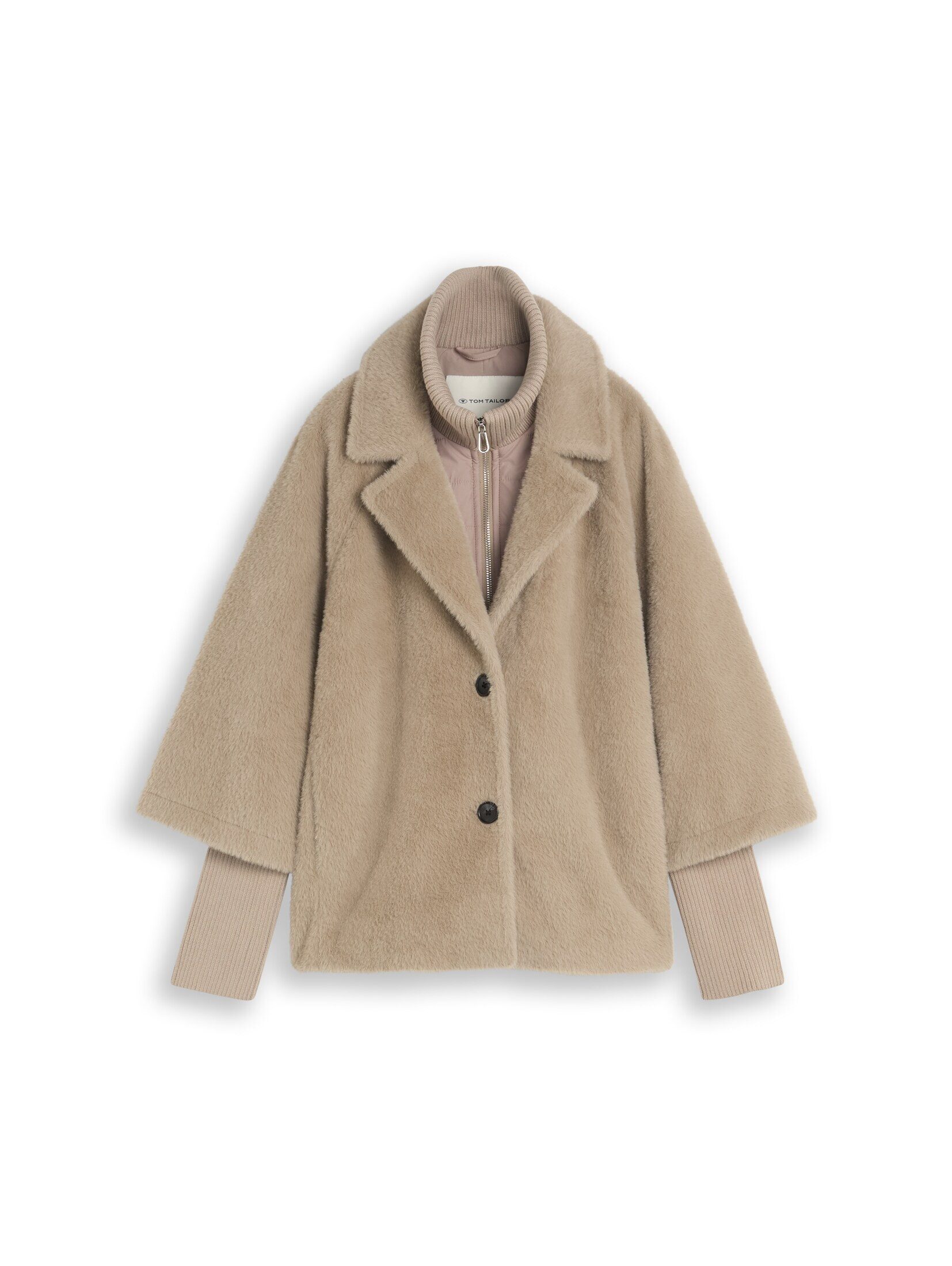 TOM TAILOR Sommerjacke Jacken Cosy Cape Jacke im 2-in-1-Look – Bild 2 von 5
