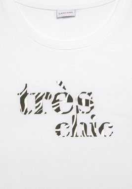 LASCANA T-Shirt mit Print, Kurzarmshirt aus Baumwolle, casual-chic