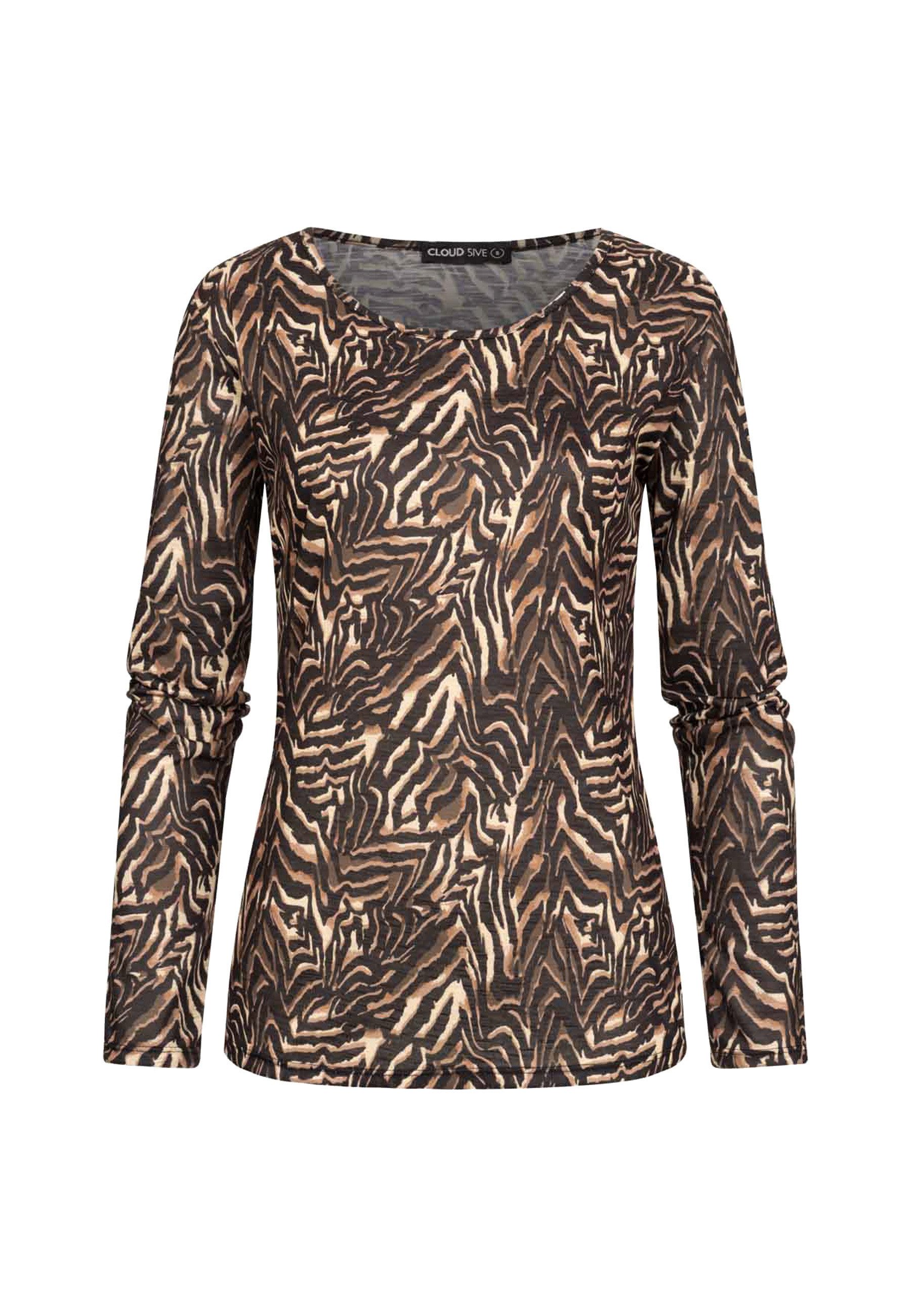 CLOUD 5IVE Longsleeve CLOUD 5IVE Langarm Shirt Longsleeve mit Animal Print (1-tlg)