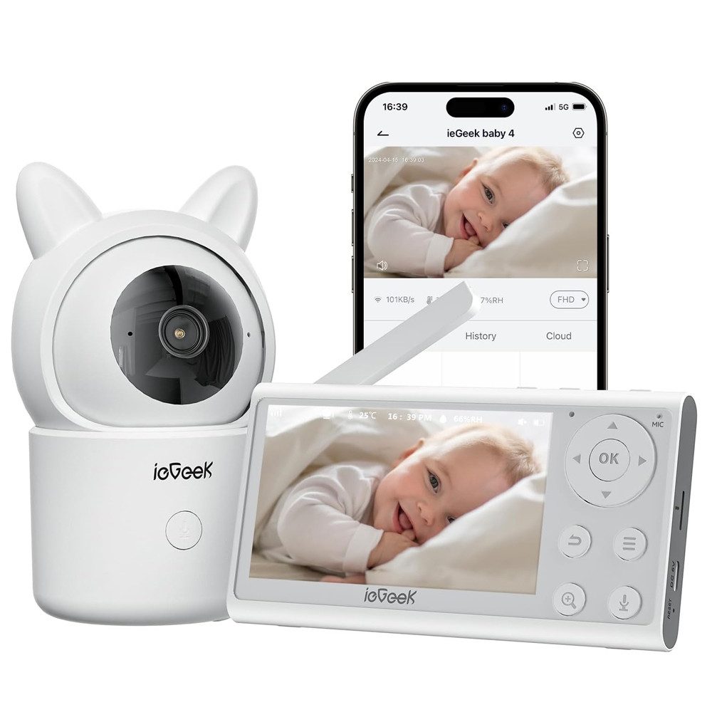 Babyphone 4,3" Babyphone mit Kamera und APP 1080P