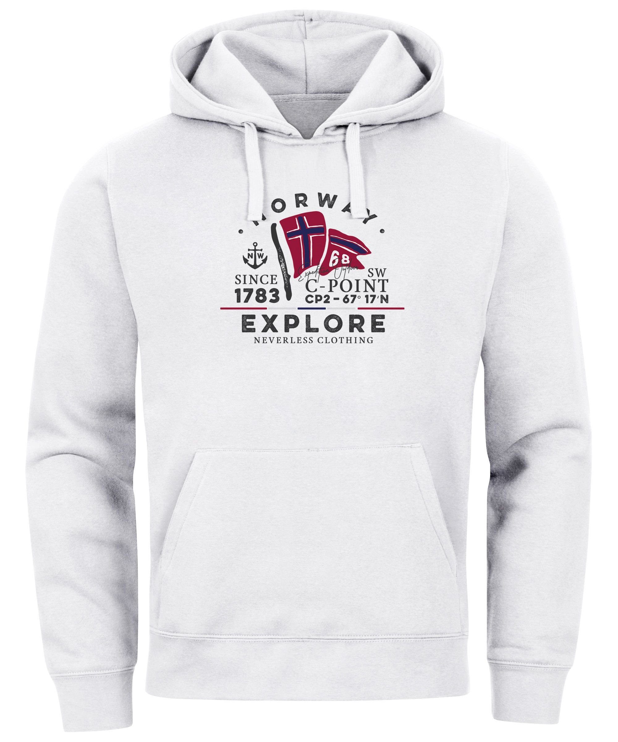 Neverless Hoodie Hoodie Herren Norway Explore norwegische Flagge Norwegen günstig online kaufen