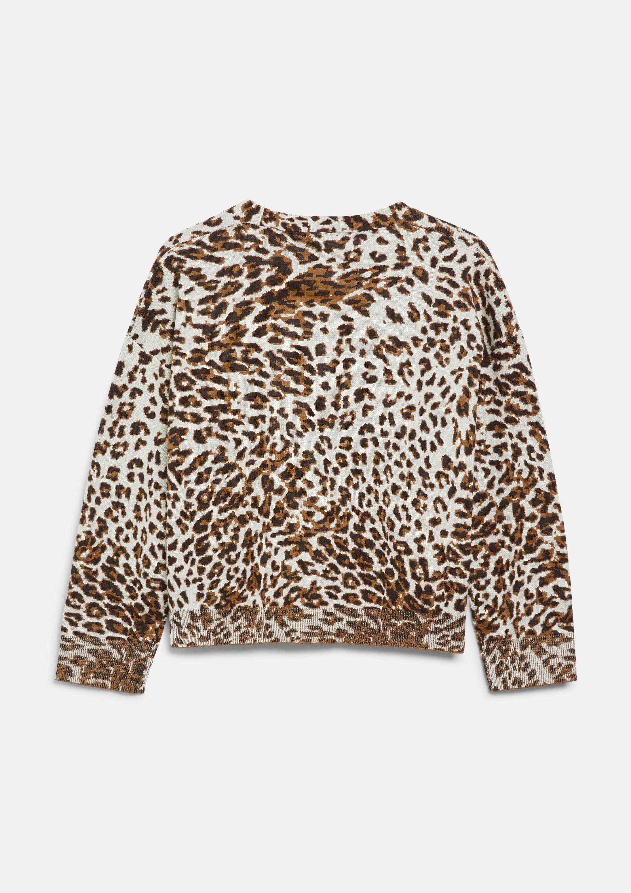s.Oliver Cardigan Strickjacke Cardigan mit Leo-Jacquardmuster