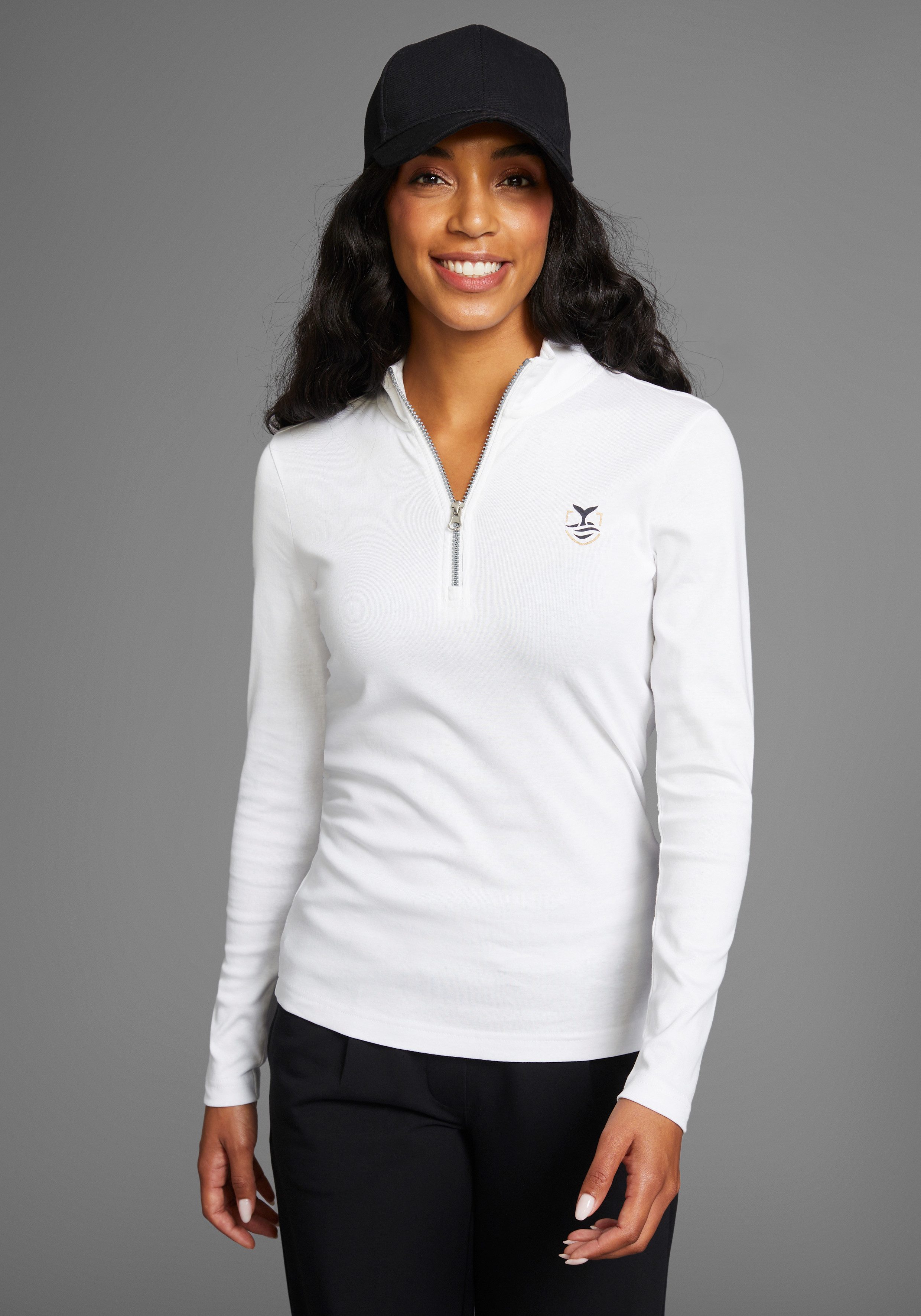 DELMAO Langarmshirt mit Troyer-Kragen günstig online kaufen