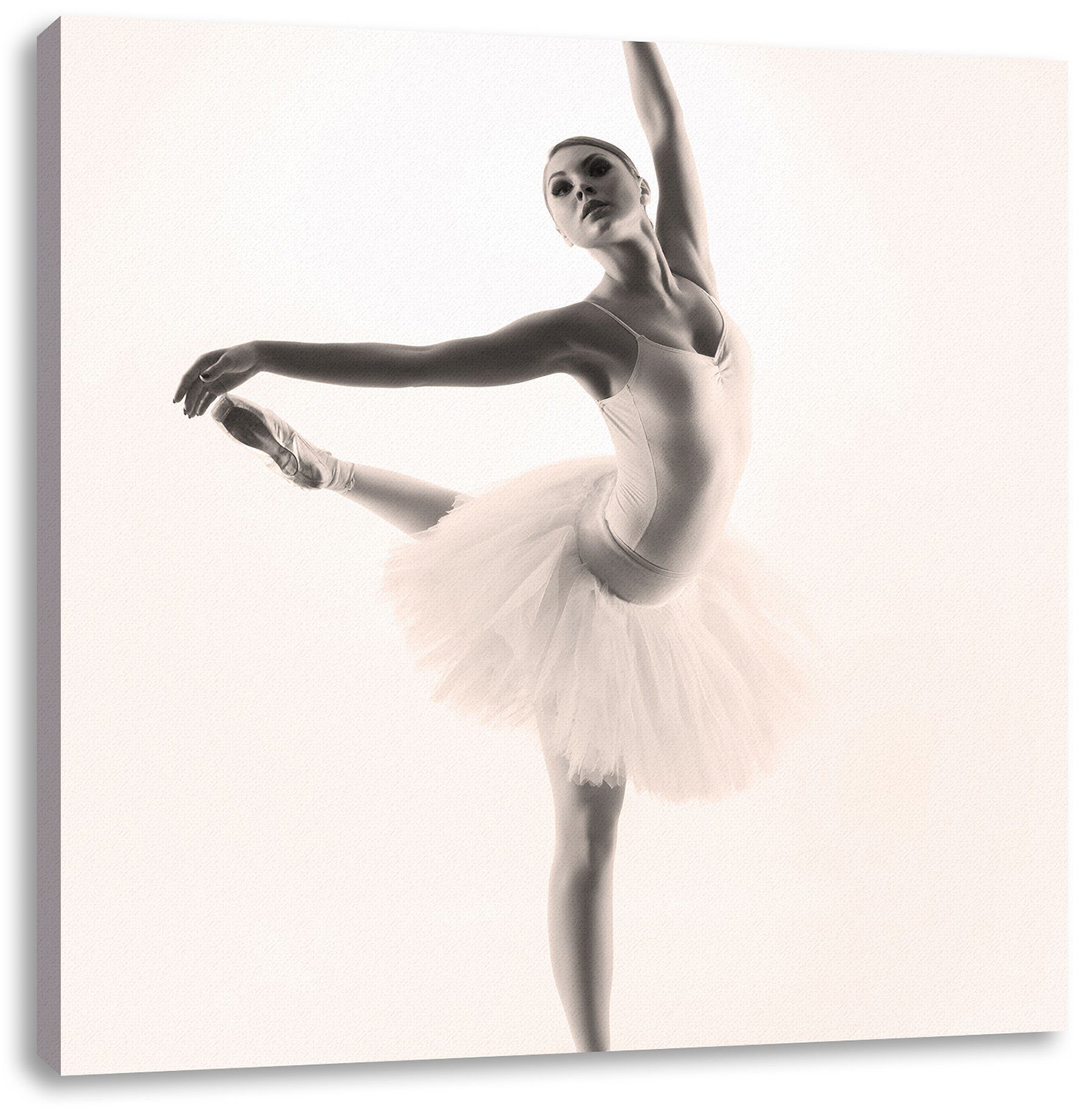 Pixxprint Leinwandbild Ästhetische Ballerina, Leinwandbild Ästhetische inkl. bespannt, Ballerina (1 St), fertig Zackenaufhänger