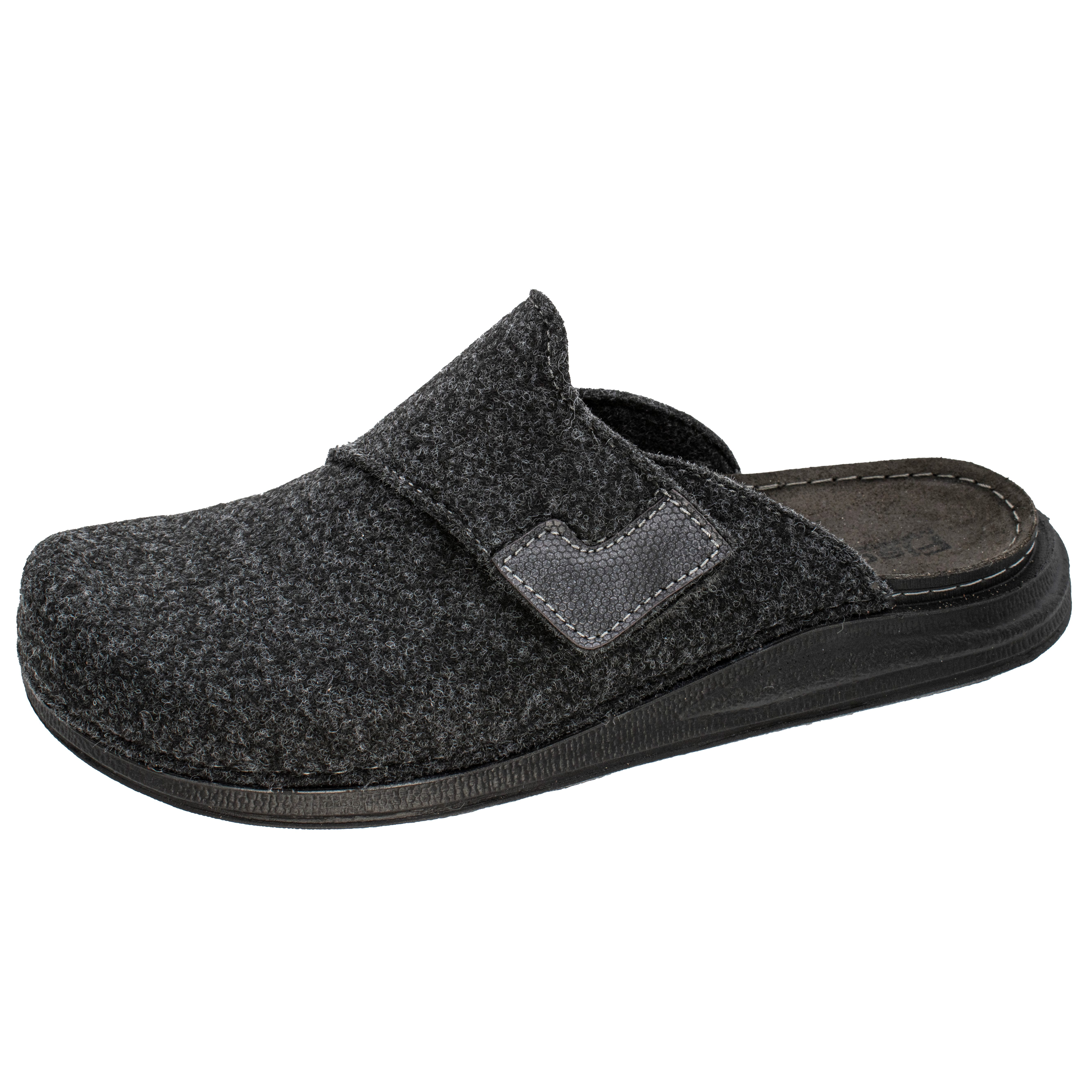 Fischer-Markenschuh Axel Pantoffel aus recyceltem PET Filz, leicht gepolstertes Lederfußbett