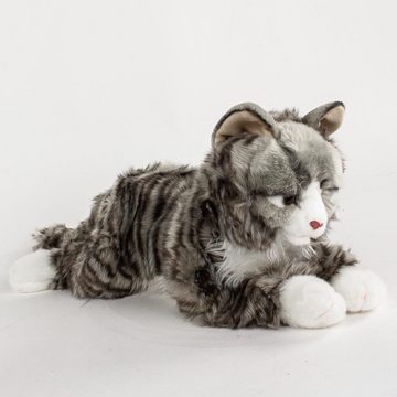 Teddys Rothenburg Kuscheltier Kuscheltier Maine Coon Katze grau getigert liegend 38 cm Uni-Toys
