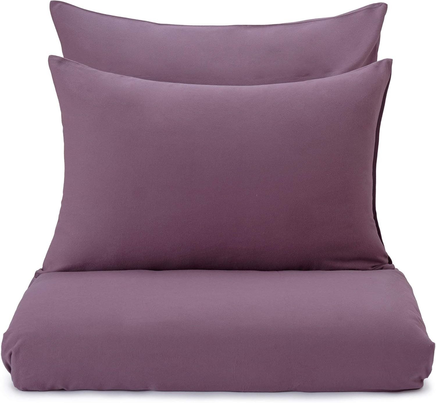 Urbanara Partnerbettwäsche Kissenbezug Set Montrose I 100% Baumwolle, Baumwolle, Kuschelig, weiche Flanell-Kissenbezüge 2er Set Made in Portugal