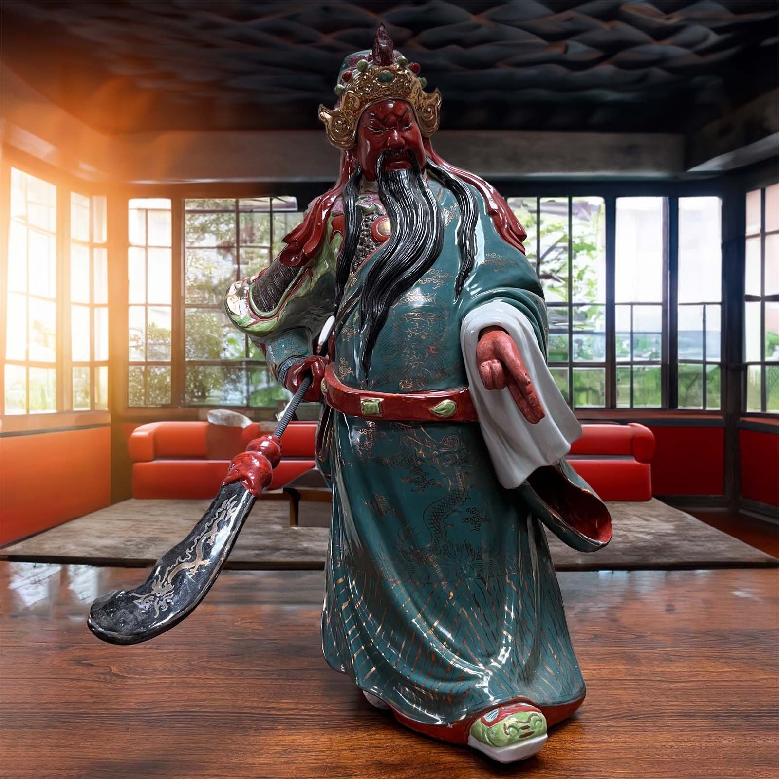 Asien LifeStyle Buddhafigur Guan Yu China Krieger Porzellan Figur chinesischer Soldat Skulptur