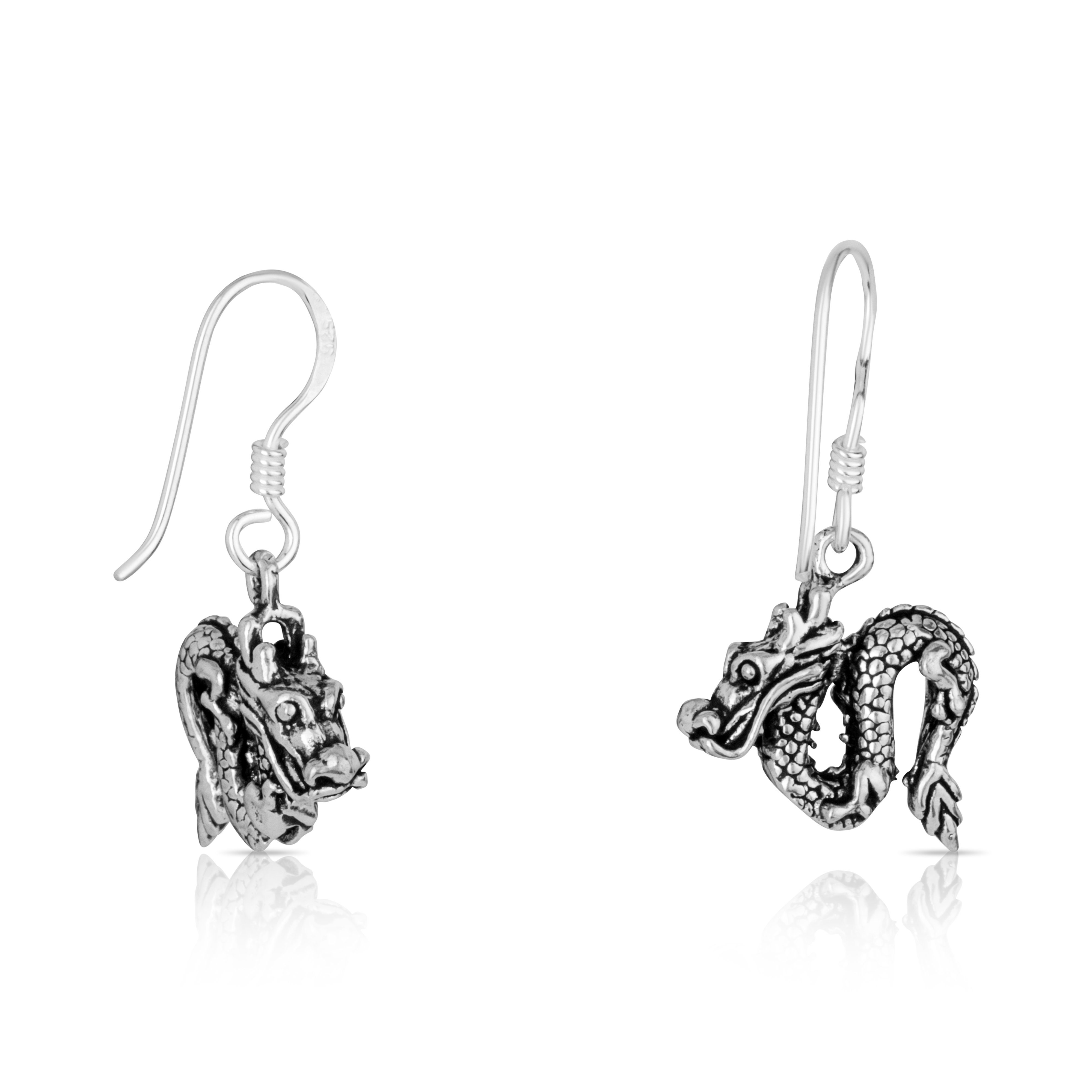 NKlaus Paar Ohrhänger Paar Drachen Ohrhänger Wikingerschmuck 3g aus 925
