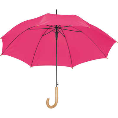 Livepac Office Stockregenschirm Automatik-Regenschirm mit Holzgriff und Holzspitzen / Farbe: pink