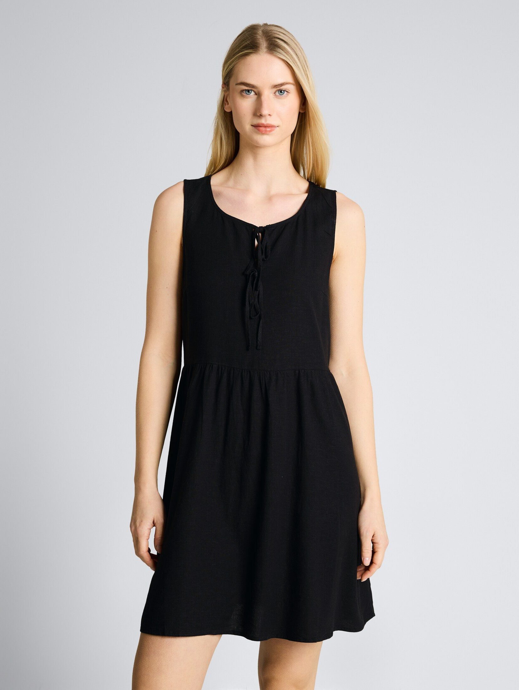 TOM TAILOR Denim Sommerkleid Kleider & Jumpsuits Mini-Kleid mit Leinenanteil