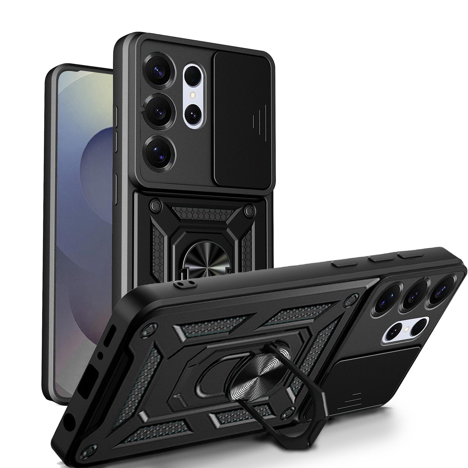 betterfon Handyhülle für Samsung Galaxy S26 Ultra Hülle mit Kameraschutz-Ringhalter, Outdoorhülle mit Smartstand und Silikonkern