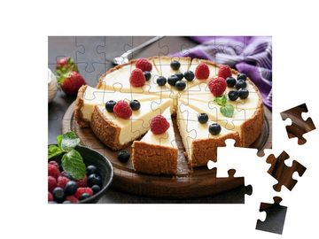 puzzleYOU Puzzle Frisch gebackener New York Cheesecake, 48 Puzzleteile, puzzleYOU-Kollektionen Kuchen