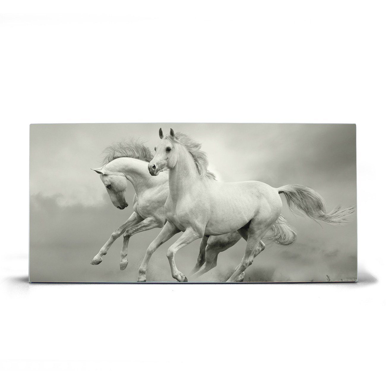 banjado Magnettafel Stahl Wilde Pferde SW, (inkl. 4 Magnete, Stahlmagnettafel)