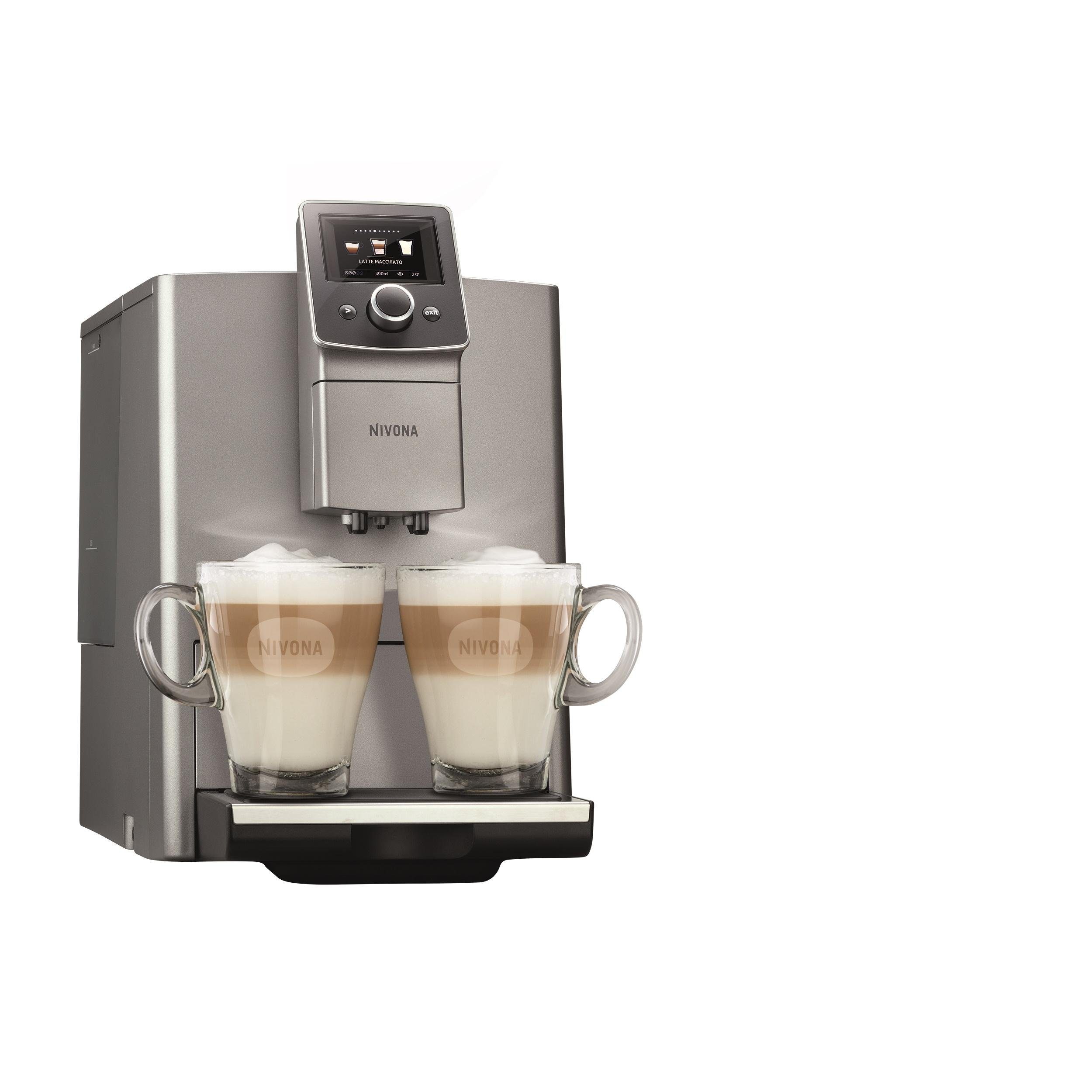 Nivona Kaffeevollautomat Wassertank 250 CafeRomatica 1,8 NICR OneTouch, g Titan, Bohnenbehälter, 823 l Kegelmahlwerk