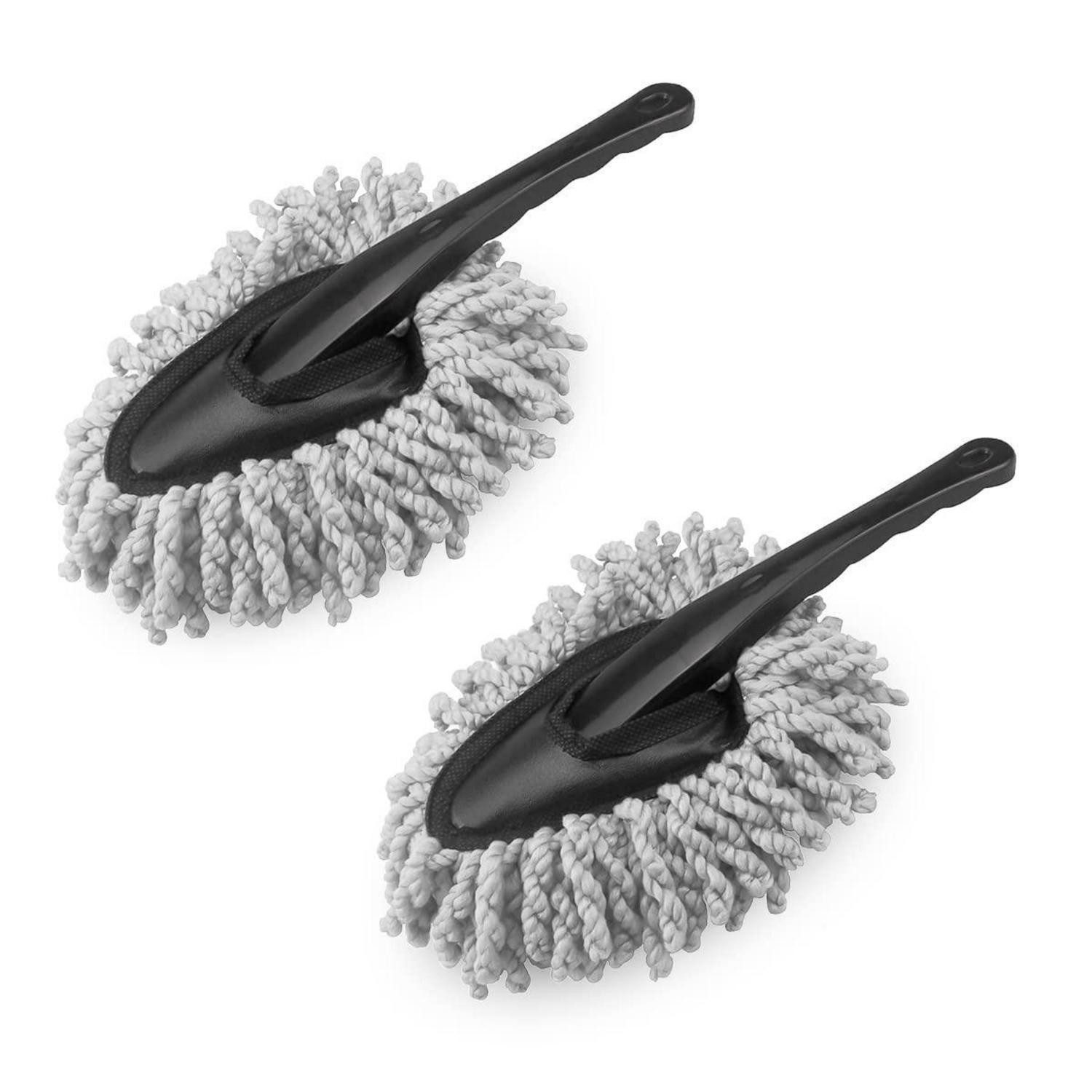 LuxusKollektion Autowaschbürste Auto Staubwedel Mikrofaser 2er Set Grau, (2-tlg)