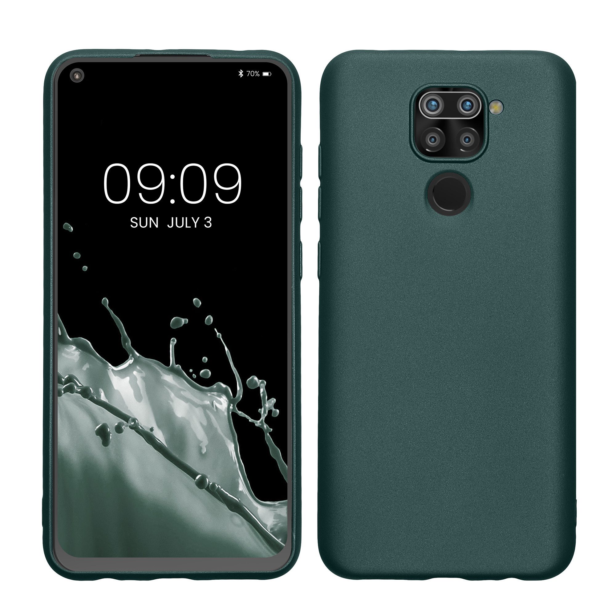 kwmobile Handyhülle Handyhülle für Xiaomi Redmi Note 9 Hülle, Silikon Case metallisch schimmernd - Schutzhülle Cover