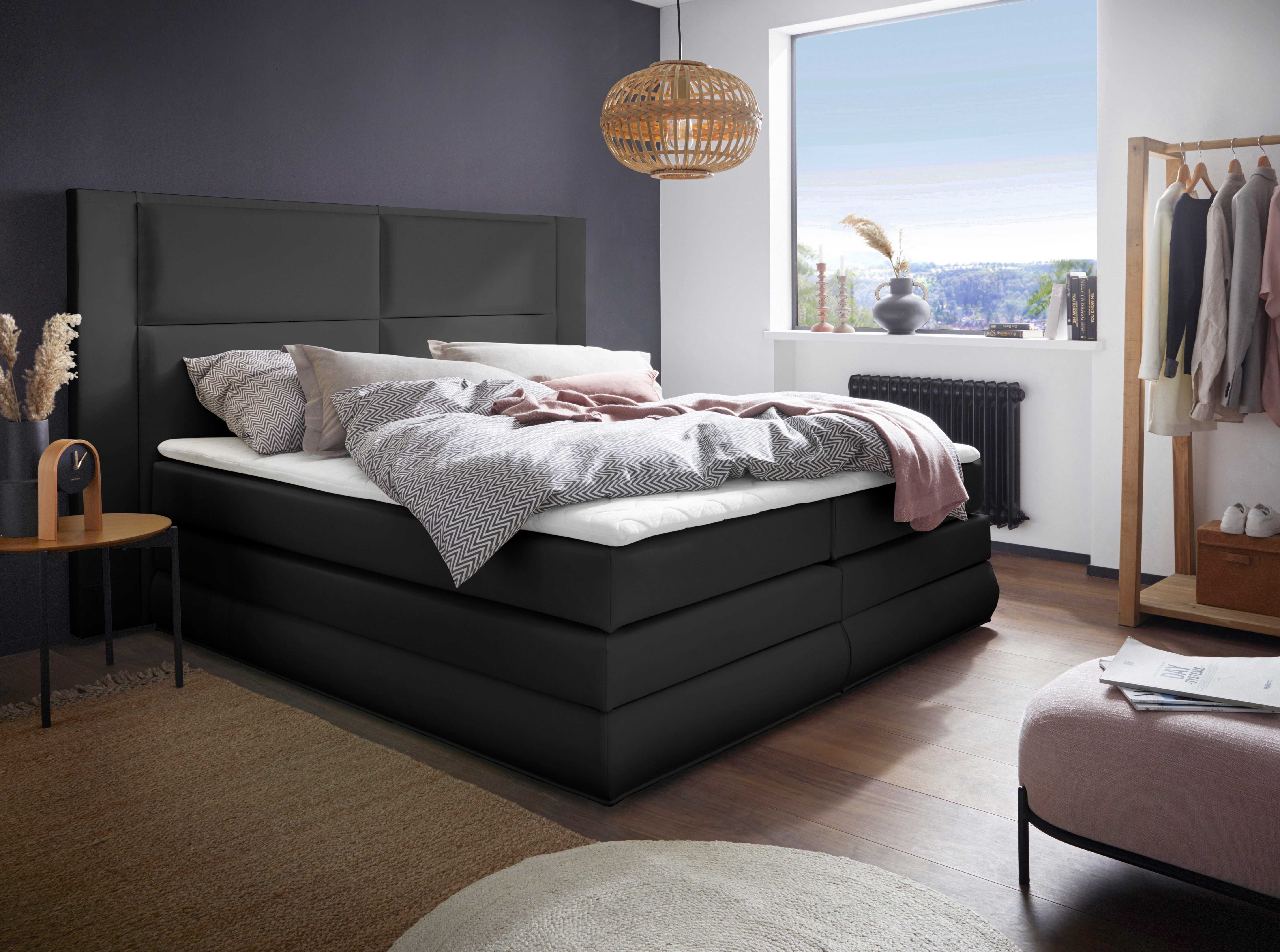 Boxspringbett AB wahlweise Bettkasten, inklusive Topper, mit LED-Beleuchtung Copenhagen, COLLECTION