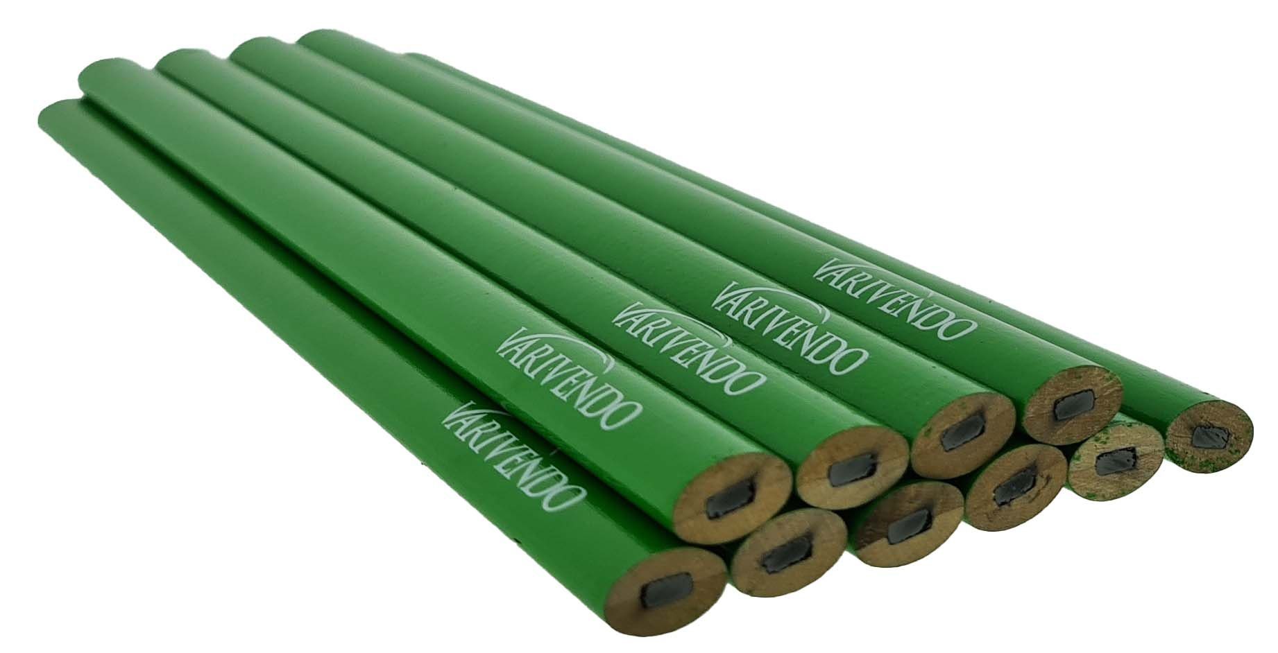 varivendo Bleistift 10 x varivendo Zimmermanns-Bleistift oval 24 cm, (Set, 10-tlg., Zimmermannsbleiftifte), Baubleistift Zimmermannbleistifte Maurer Schreiner
