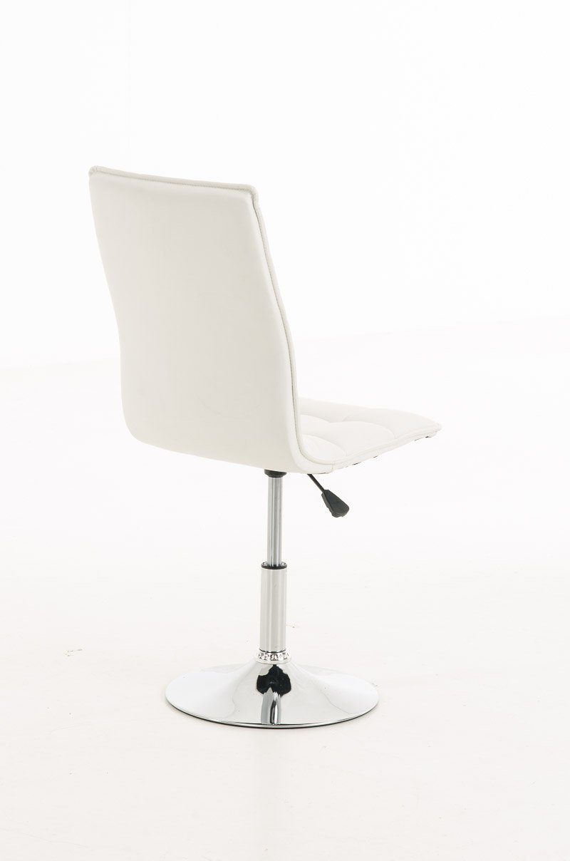 hochwertig - - - chrom Sitzfläche: Polsterstuhl), TPFLiving Gestell: Metall Peko Kunstleder gepolsterter Konferenzstuhl - (Küchenstuhl Wohnzimmerstuhl mit Esszimmerstuhl - weiß Esstischstuhl Sitzfläche