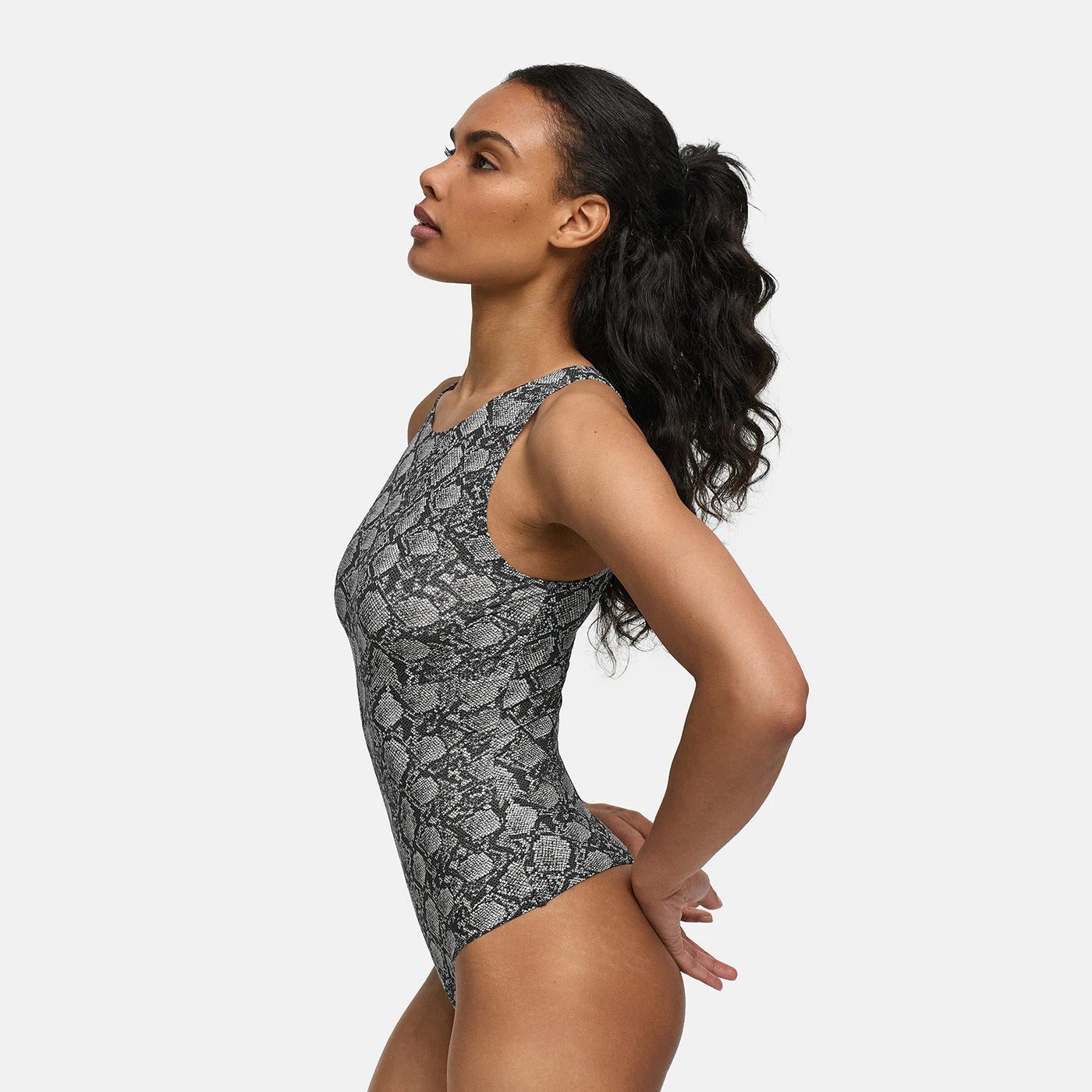 CREAMY Body Crew Neck Bodysuit String-Snake-M (1-tlg)