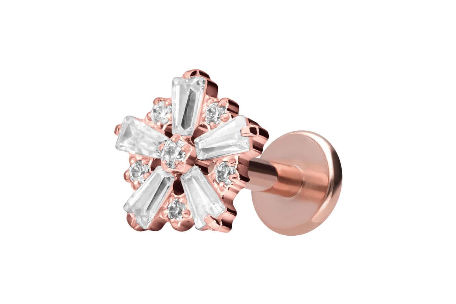 PIERCINGLINE Piercing-Set Titan Labret mit Innengewinde SCHNEEFLOCKE (Labrets, 1-tlg)