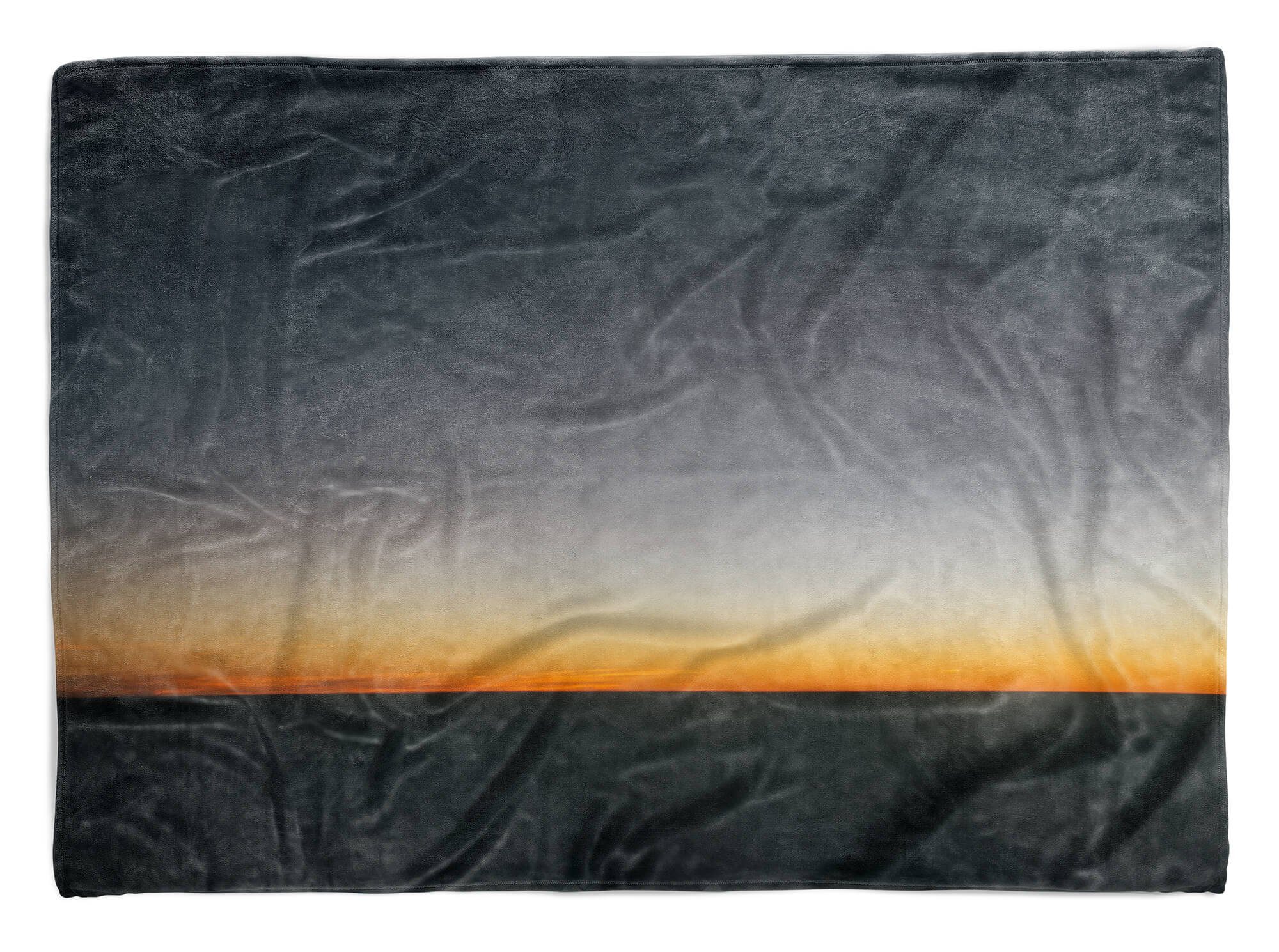 Sinus Art Handtücher Handtuch Saunatuch Strandhandtuch Handtuch mit Baumwolle-Polyester-Mix Kuscheldecke (1-St), Sonnenunte, Abstrakt Horizont Fotomotiv