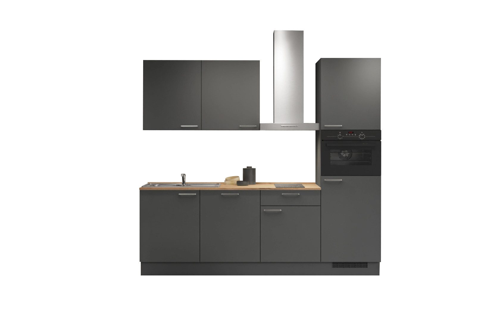 nobilia® Küchenzeile Bornholm, individuell anpassbar, gratis Küchenplanung mit Profis, (240 Breite), vormontiert, wahlw. mit E-Geräten, inkl. Lieferung