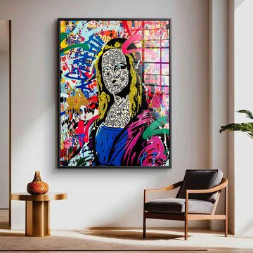 DOTCOMCANVAS® Acrylglasbild GRAFFITI MONA - Acrylglas, Acrylglasbild GRAFFITI MONA LISA Pop Art Portrait hochkant Wandbild