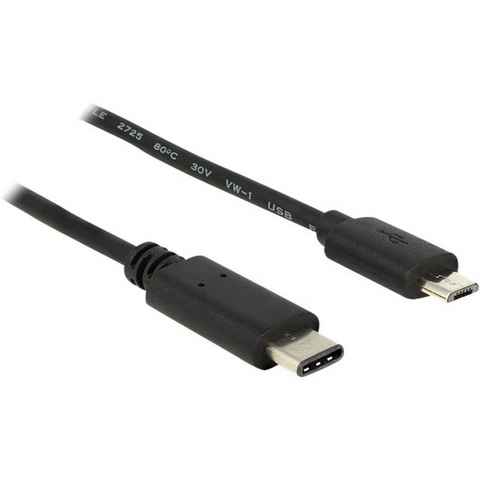 Delock Kabel USB Typ-C™ Stecker > USB 2 Typ Micro-B 1 m USB-Kabel, (1.00 cm)