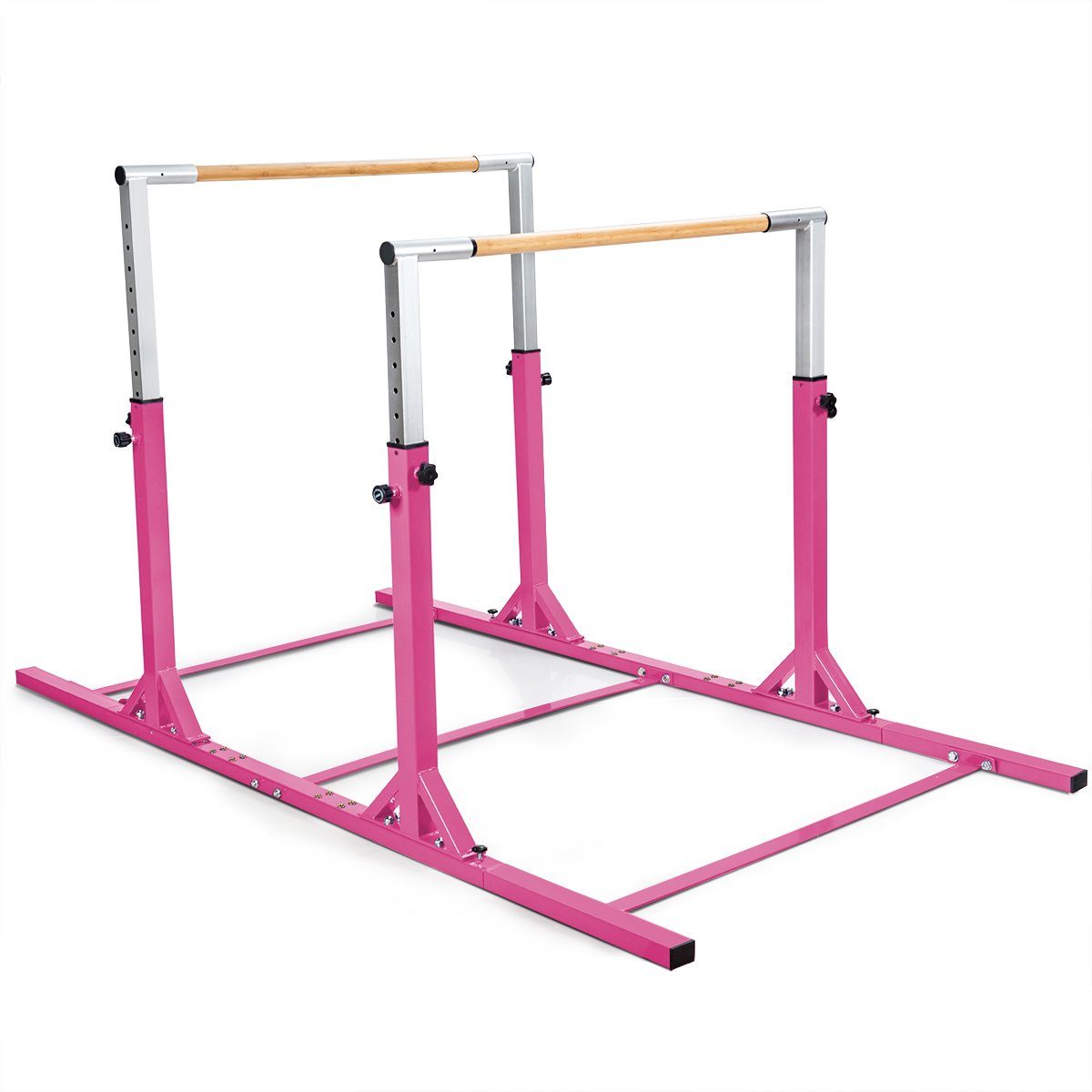 COSTWAY Kraftstation Gymnastik Barren, verstellbar, für 6-12 Jahre rosa