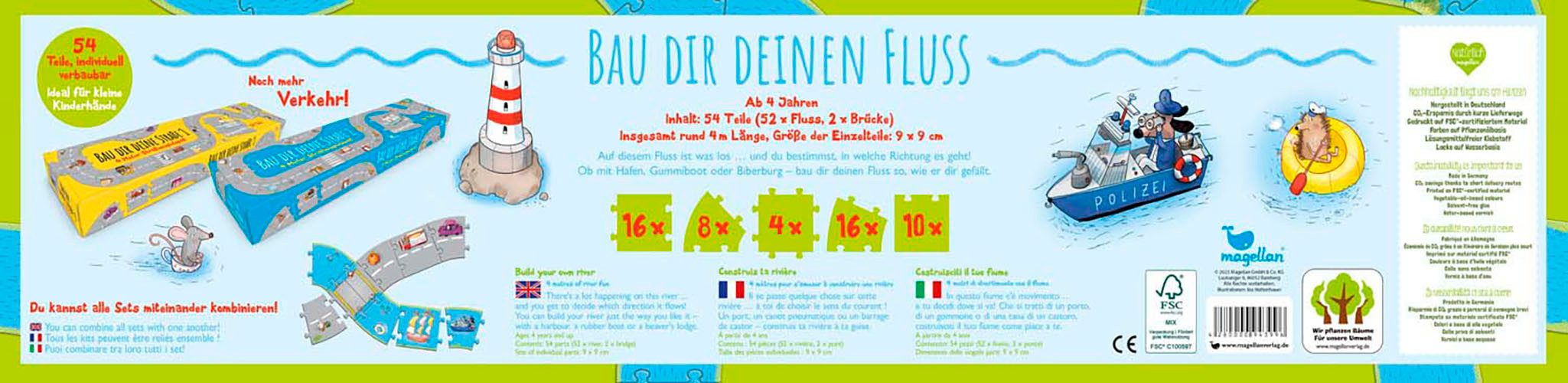 Magellan Puzzle Bau dir deinen Fluss, Puzzleteile, Made in Germany