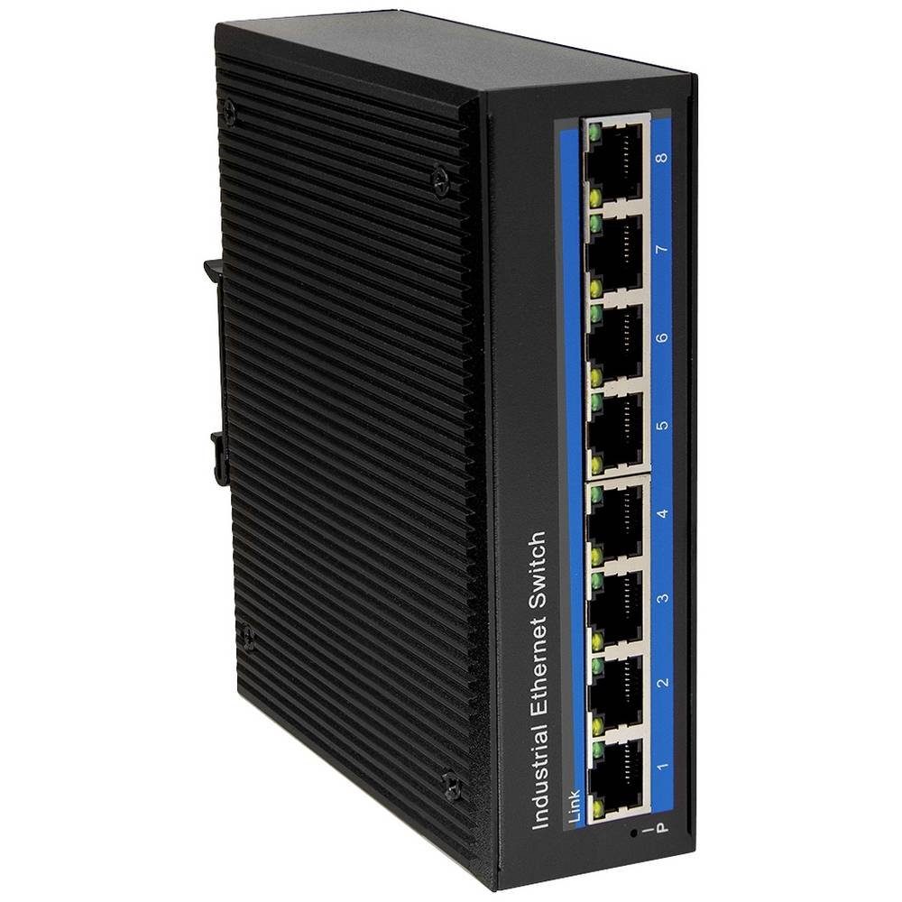 LogiLink Industrie Fast Ethernet PoE-Switch, 8-Port, Netzwerk-Switch (PoE-Funktion)