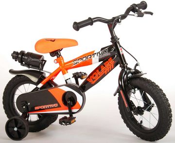 Volare Kinderfahrrad Kinderfahrrad Sportivo Jungen 12 Zoll Kinderrad Neon Orange/Schwarz