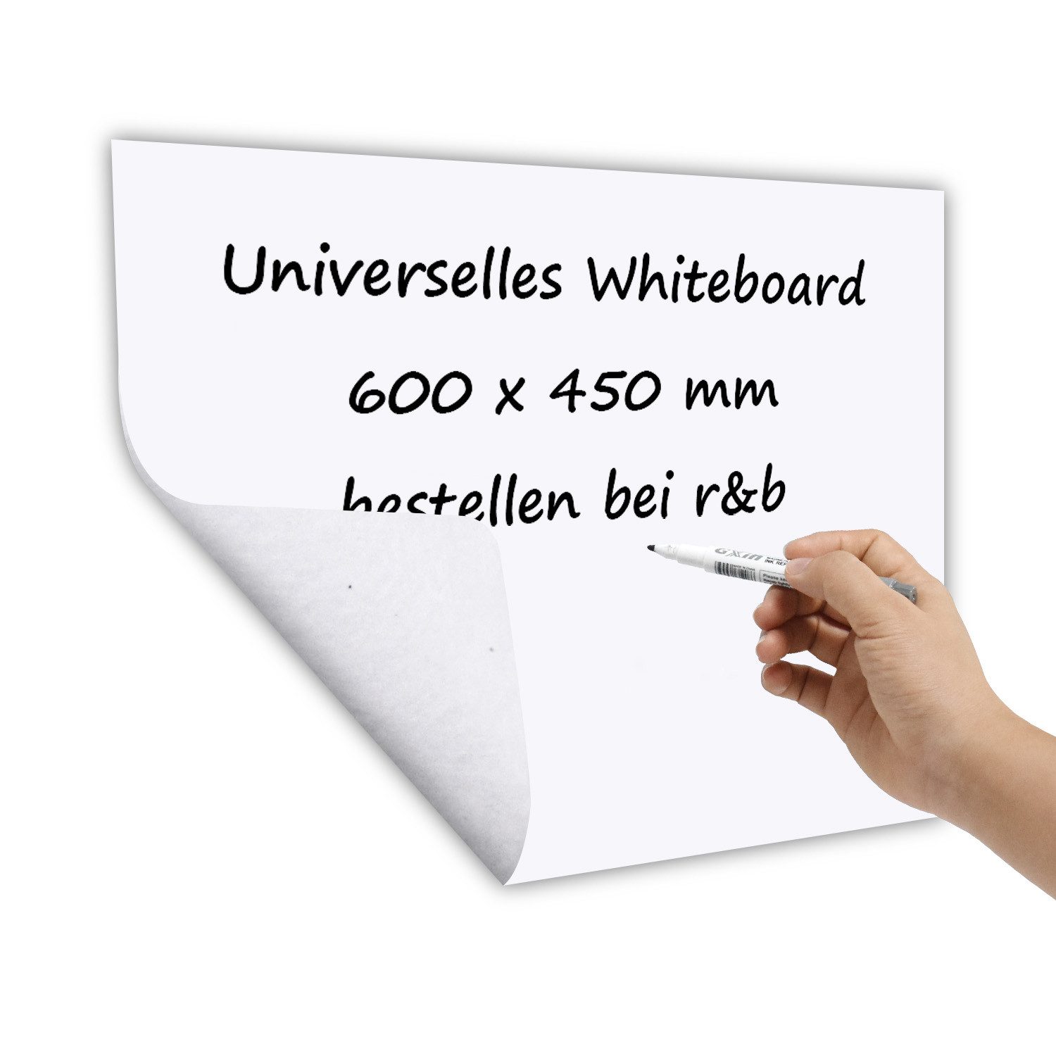 LMG Germany Tafel Whiteboard, nicht permanent selbstkleb., 1,2 mm Dicke, 420 x 300 mm, Rückstandslos haftend, wiederverwendbar, beschreibbar, zuschneidbar