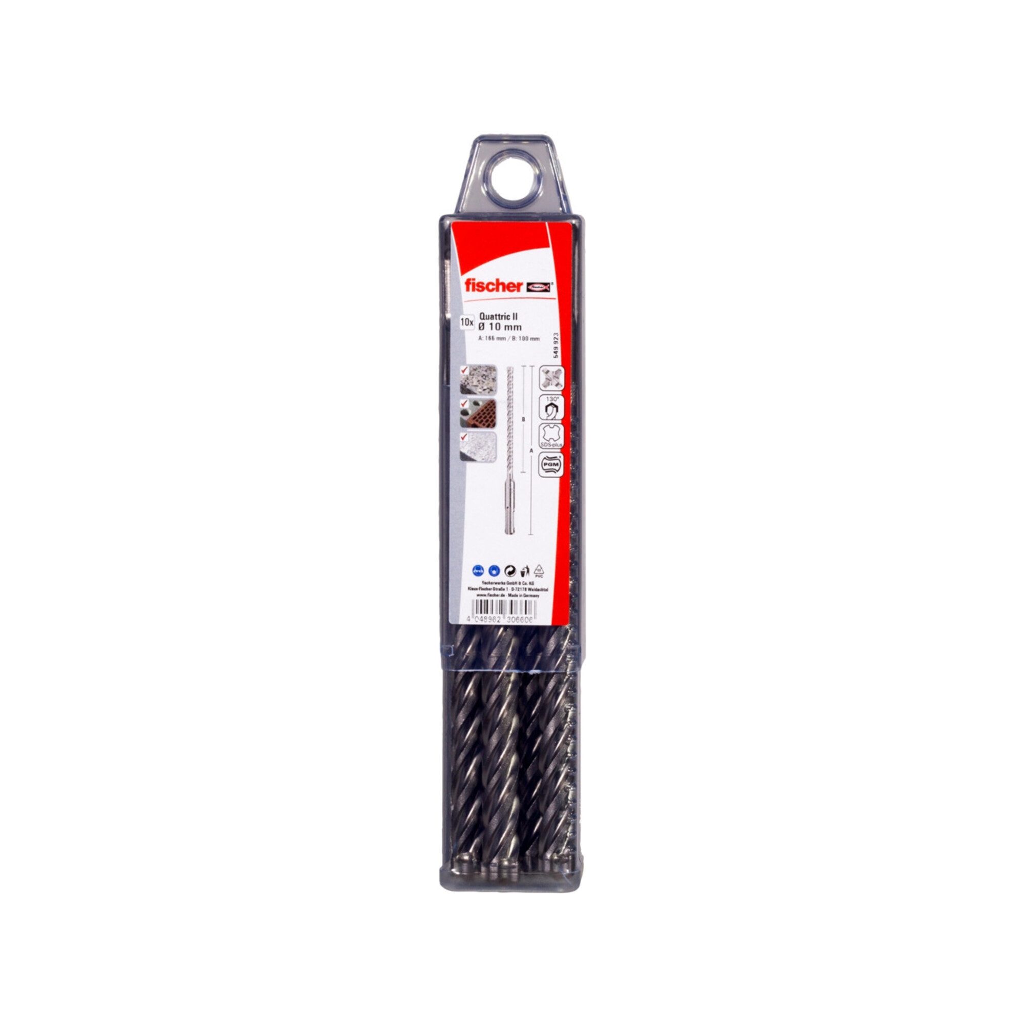 fischer Steinbohrer fischer Bohrer SDS Plus Quattric II 10/100/165 X