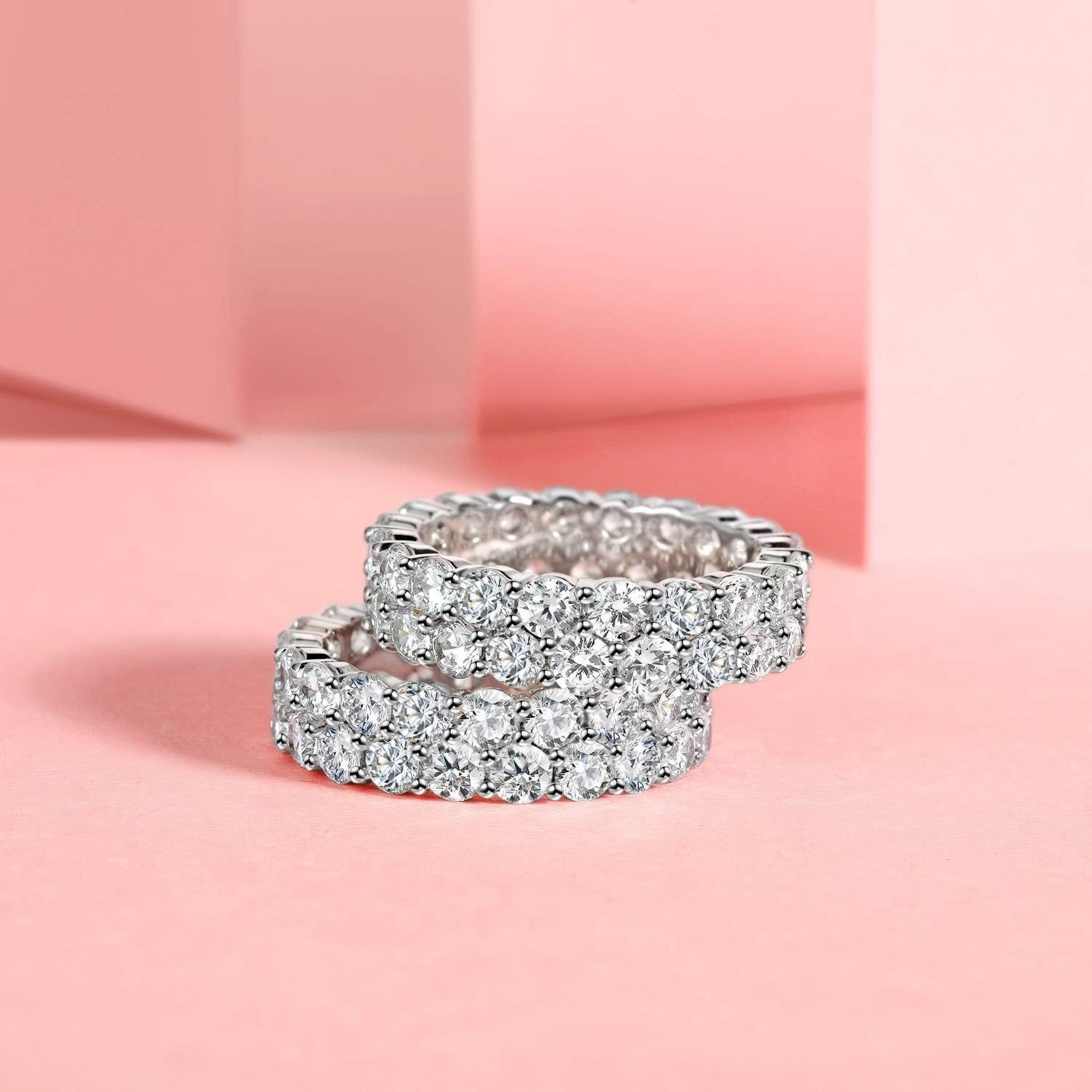 Jumpeak Diamantring Damen 585 Echtgold-Ring, Damen-Diamant-Ring, Lab-Zuchtdiamanten, D/E, VVS/VS, Geschenk zur Kommunion für Mädchen