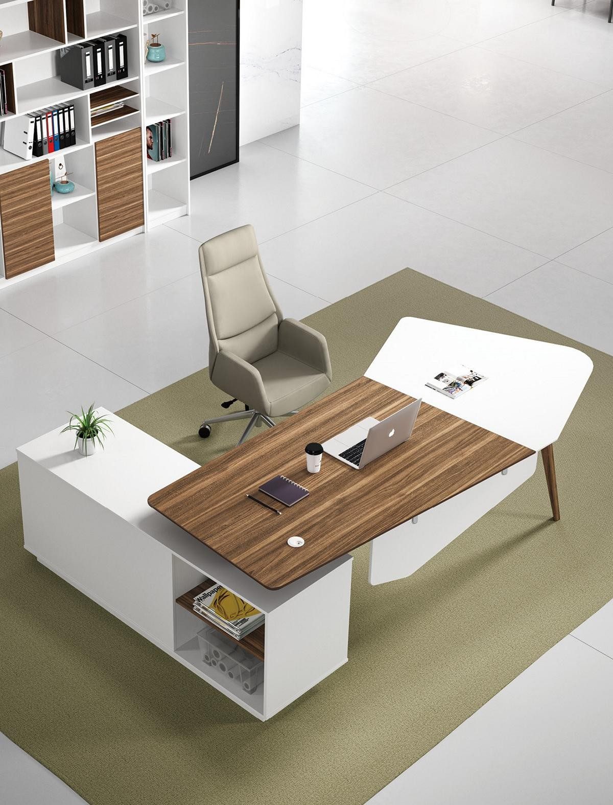 JVmoebel Eckschreibtisch Nachhaltiger Eckschreibtisch aus Holz in modernem Design (1-St., 1 Eckschreibtisch), Made in Europa