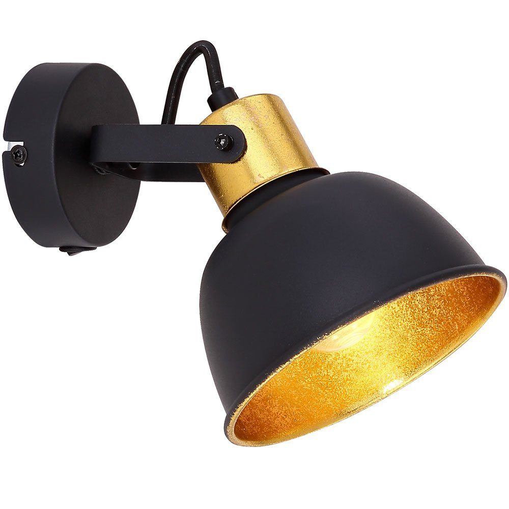 Leuchtmittel SCHWARZ inklusive, Zimmer Spot Wandleuchte, Lampe im- beweglich Arbeits GOLD Leuchte etc-shop Warmweiß, LED Wand Büro