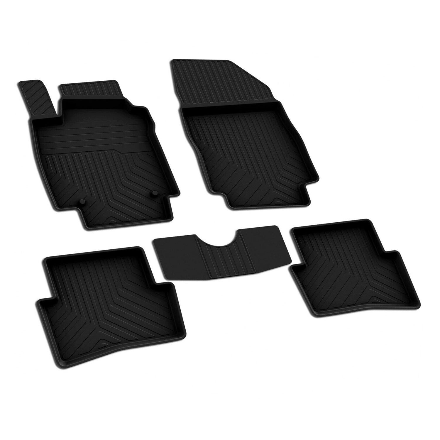 Auto-Fußmatten für Renault Captur 2013-2019 Gummimatten Schwarz 4 tlg