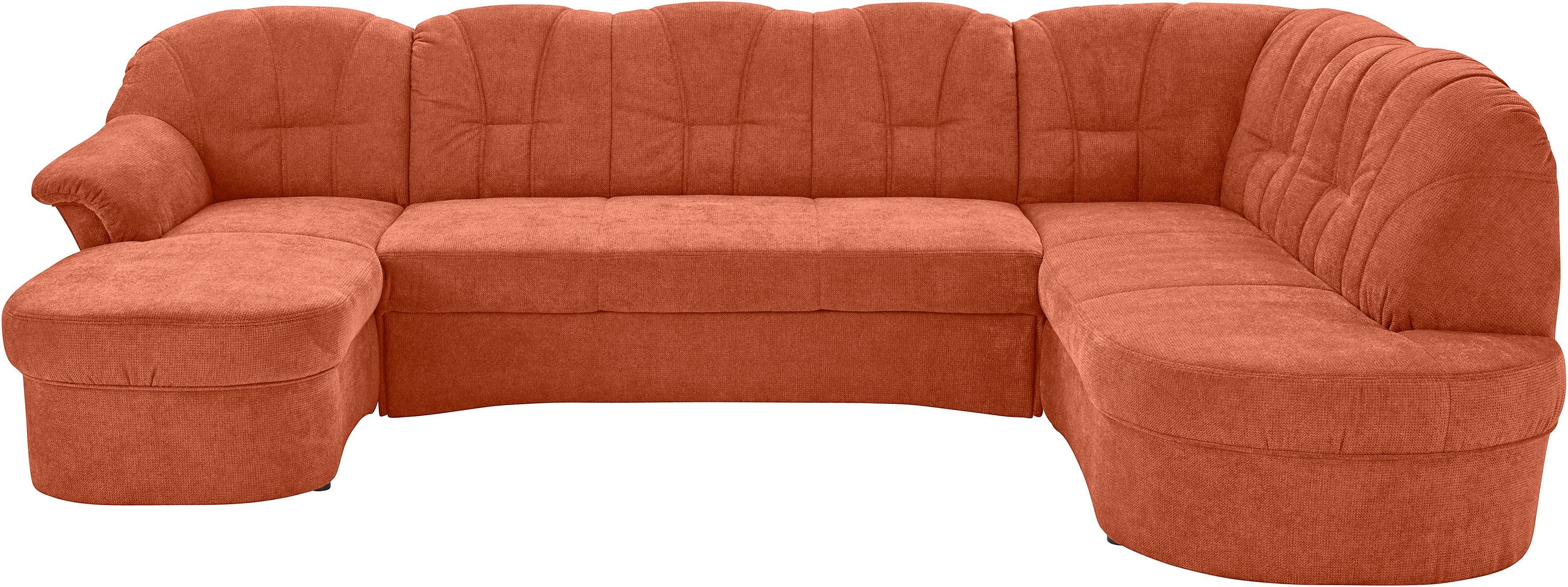 DOMO collection Wohnlandschaft Papenburg U-Form, in großer Farbvielfalt, wahlweise Bettfunktion, frei im Raum stellbar