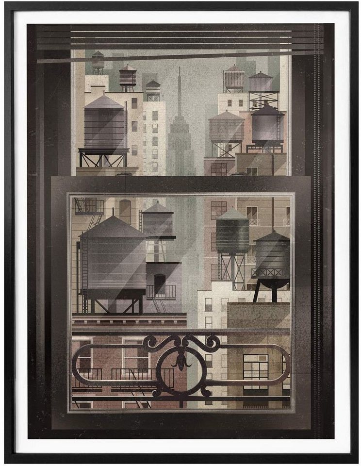 Wall-Art Poster NYC Watertowers, New York (1 St), Poster, Wandbild, Bild,  Wandposter