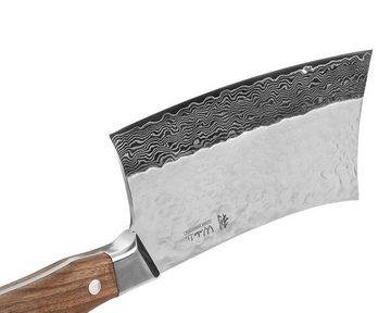 Asiamesser Wakoli Nussbaum Premium Kochmesser Chai Dao - 19,5 cm Klinge, 67 Lagen