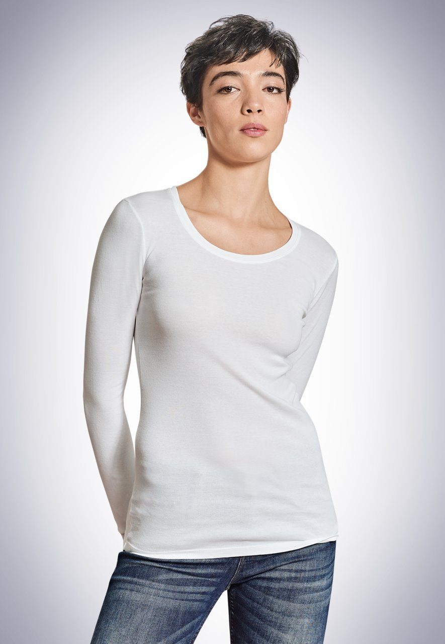 SCHIESSER REVIVAL Longshirt Berta In reiner Baumwoll-Qualität mit Rund-Hals-Ausschnitt