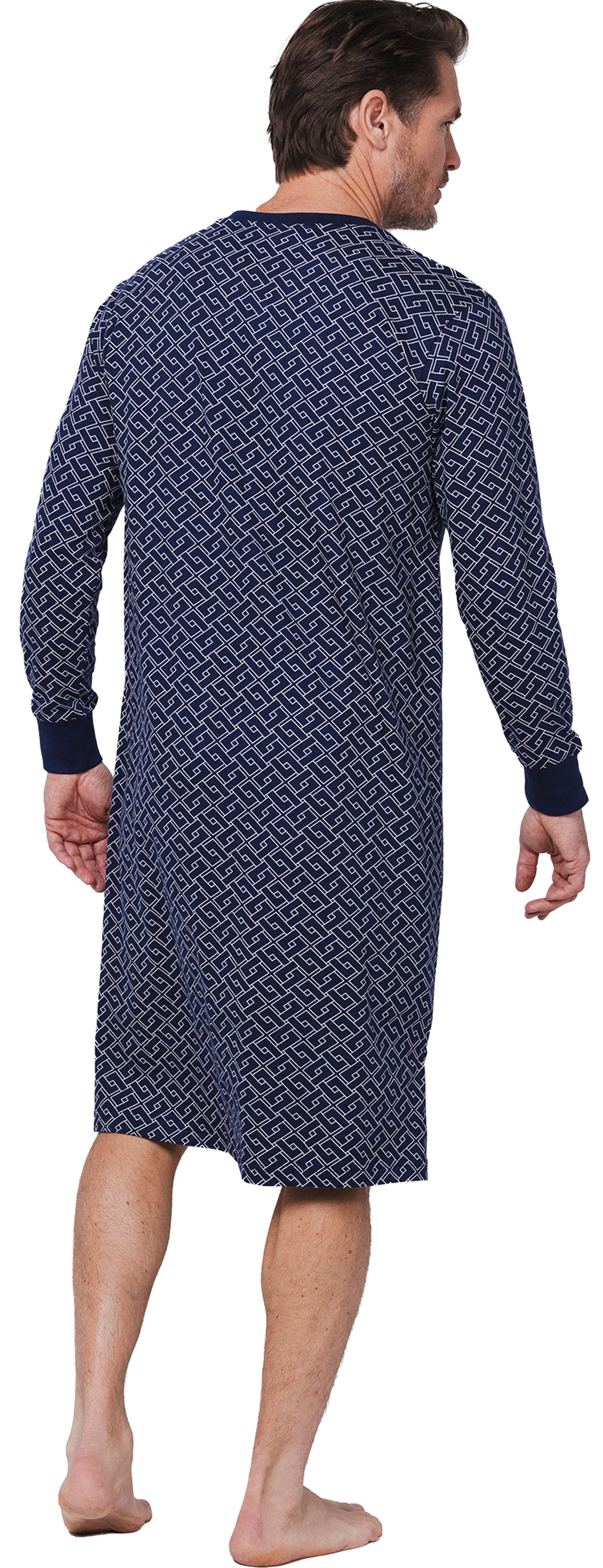 Pastunette Nachthemd Herren Schlafshirt mit langem Arm (1-tlg) Baumwolle günstig online kaufen