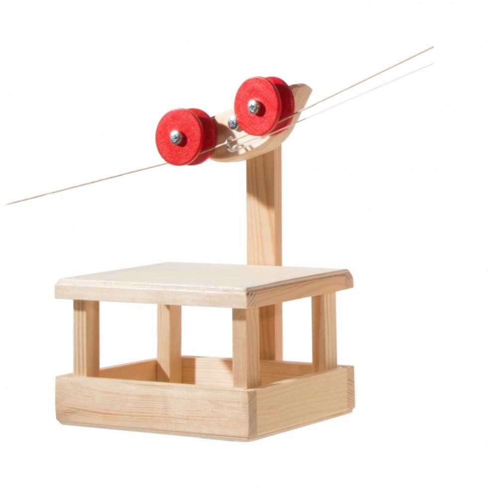 Spielzeug Kraul Spiel, Große Seilbahn Wagen mit 2x20m Seilen (Grundkasten)