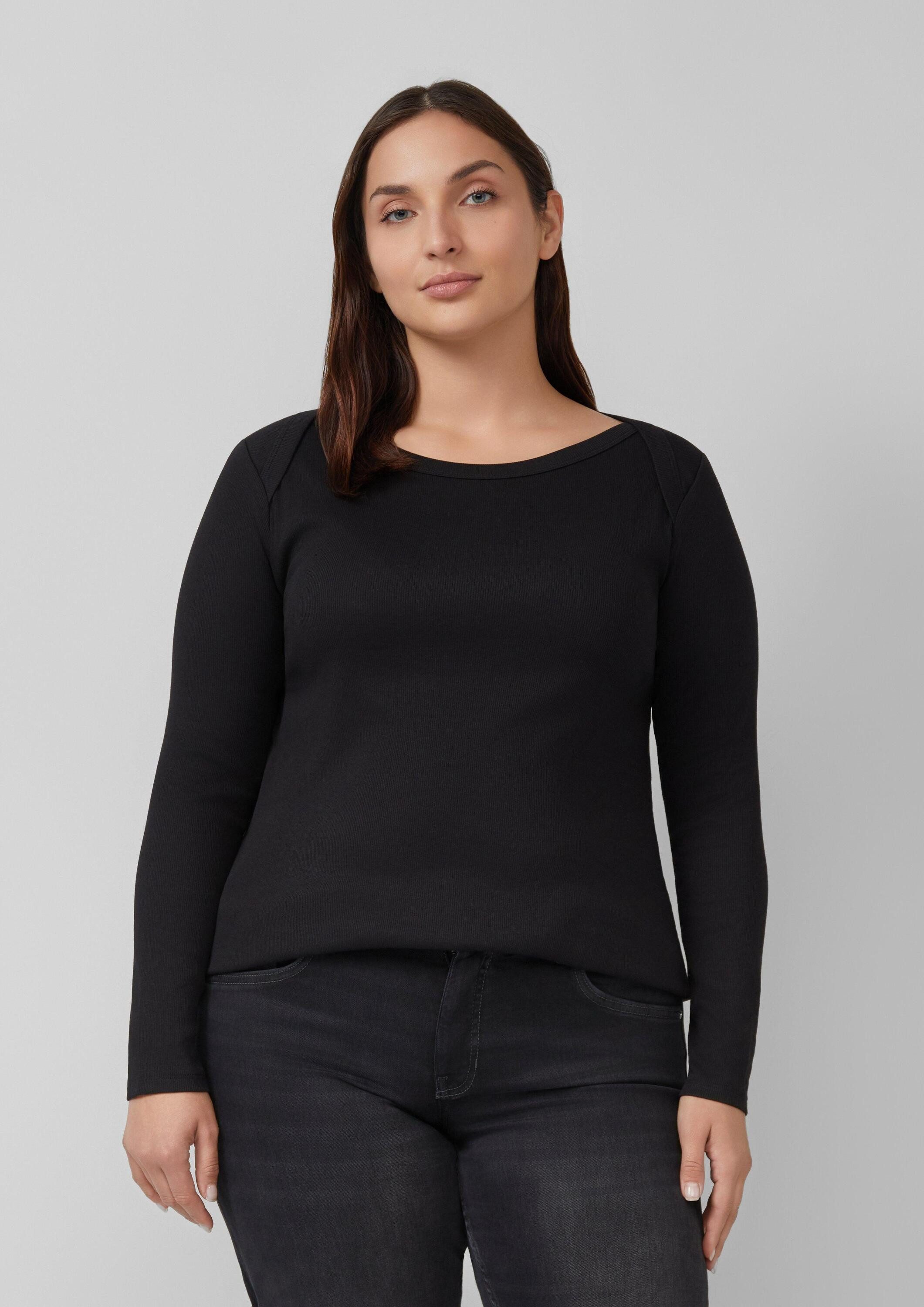 s.Oliver Langarmshirt T-Shirt Langarmshirt mit U-Boot-Ausschnitt