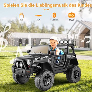 LUCKZON Elektro-Kinderauto 2x Motoren, 12V Elektroauto mit USB, mit AUX und Bluetooth, Belastbarkeit 31 kg, inkl. Akku und Ladegerat, inkl.Fernsteuerung, Softanlauf, 3-Gang
